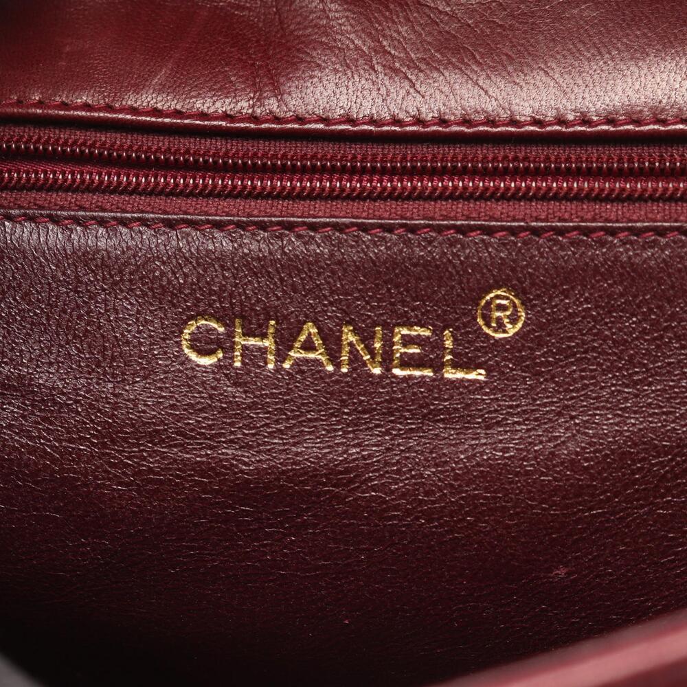 Chanel Matelasse Shoulder Bag Lambskin Sheepskin Leather Bordeaux Purple - Picture 4 of 8